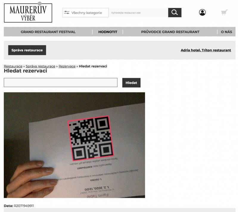Čtečka QR kódu