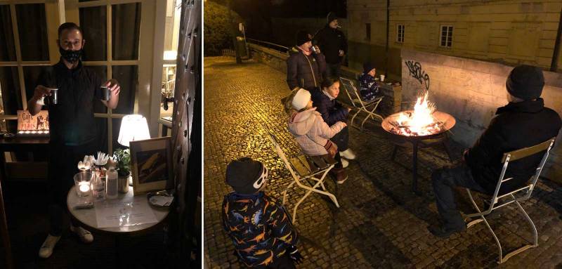 Cafe de Paris a posezení na Kampě